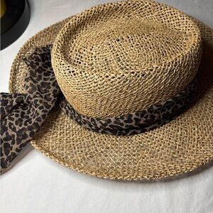 Leopard Print Seagrass hat
